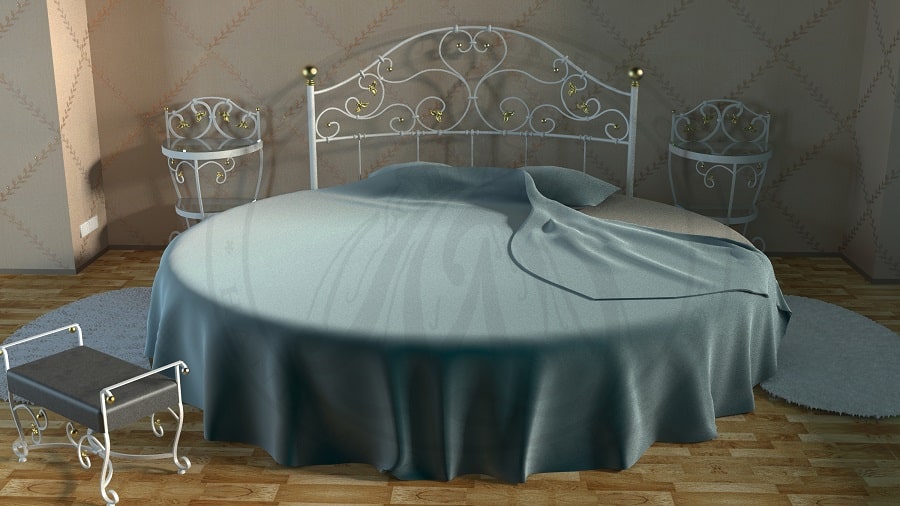 круглая кованая кровать 